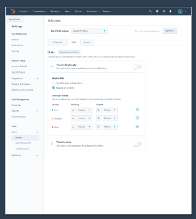 SLAs Service Hub